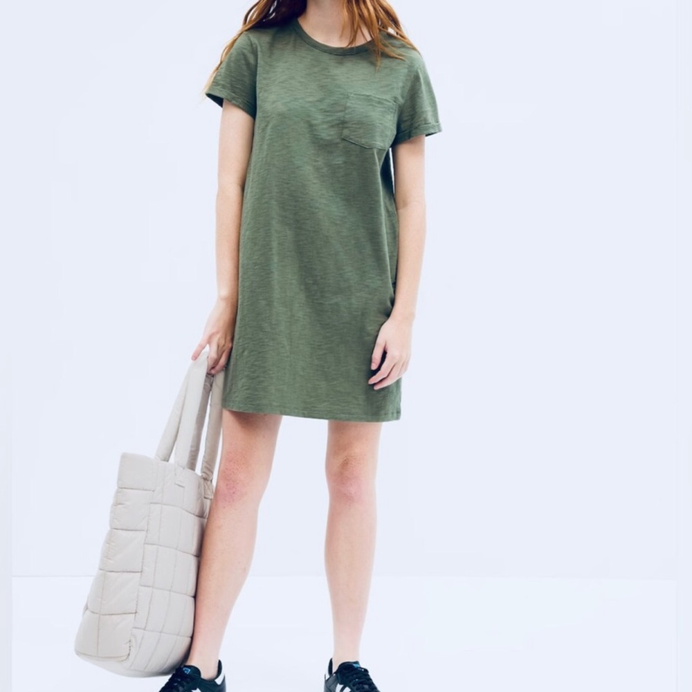 GAP Olive Green Short Sleeve T-Shirt Dress